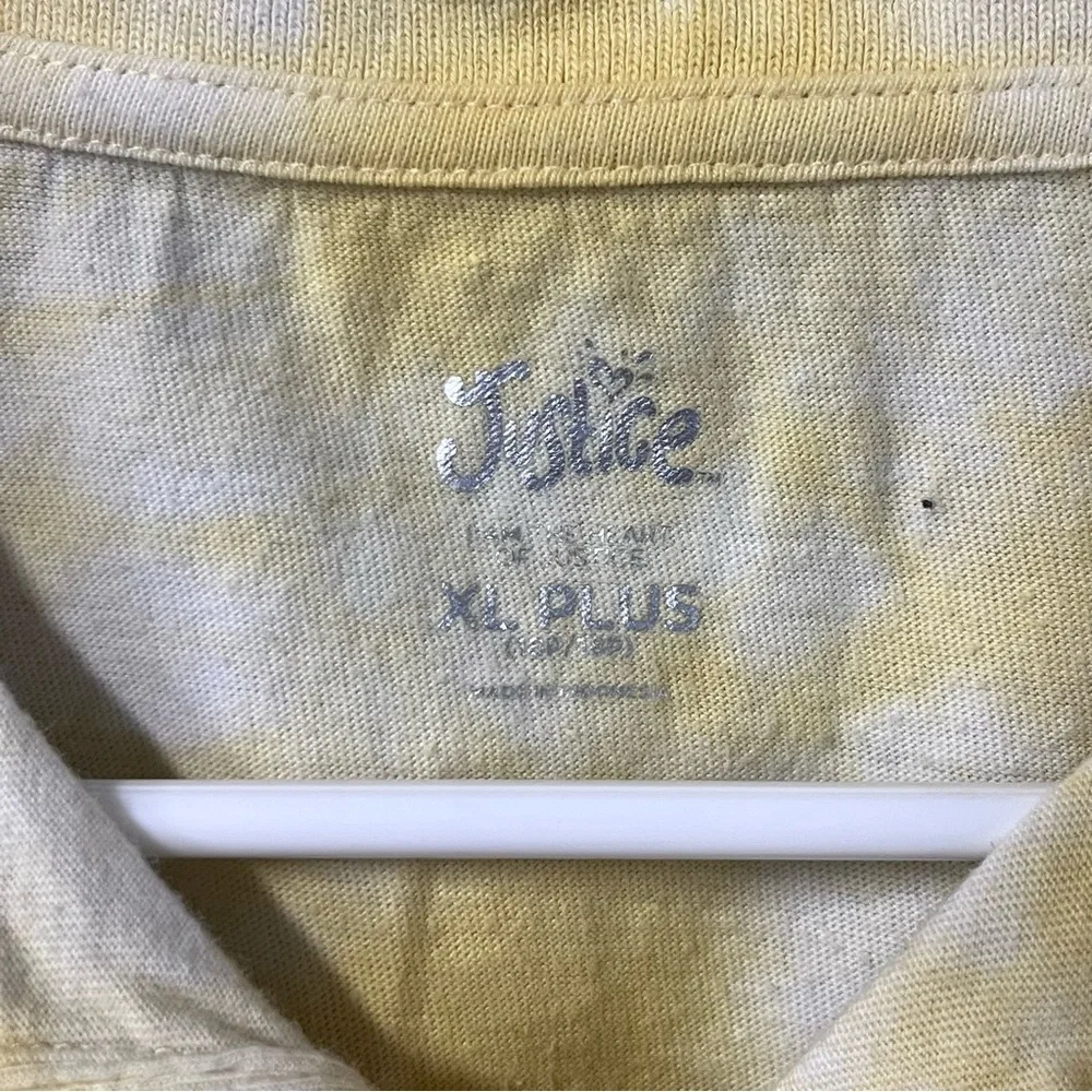 Justice Girls Size xl plus yellow tie dye cinch bottom‎ polo summer embroidered